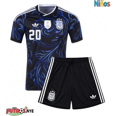 Camiseta Argentina Alexis Mac Allister #20 Visitante Equipación para niños Mundial 2026 manga corta (+ pantalones cortos)